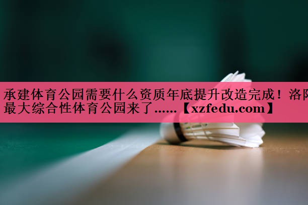 承建体育公园需要什么资质年底提升改造完成！洛阳最大综合性体育公园来了……